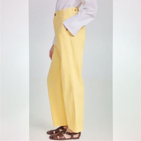 Xirena Baylor Yellow Twill Cotton High Rise Straight Trouser Pants Womens 27 - Picture 2 of 16